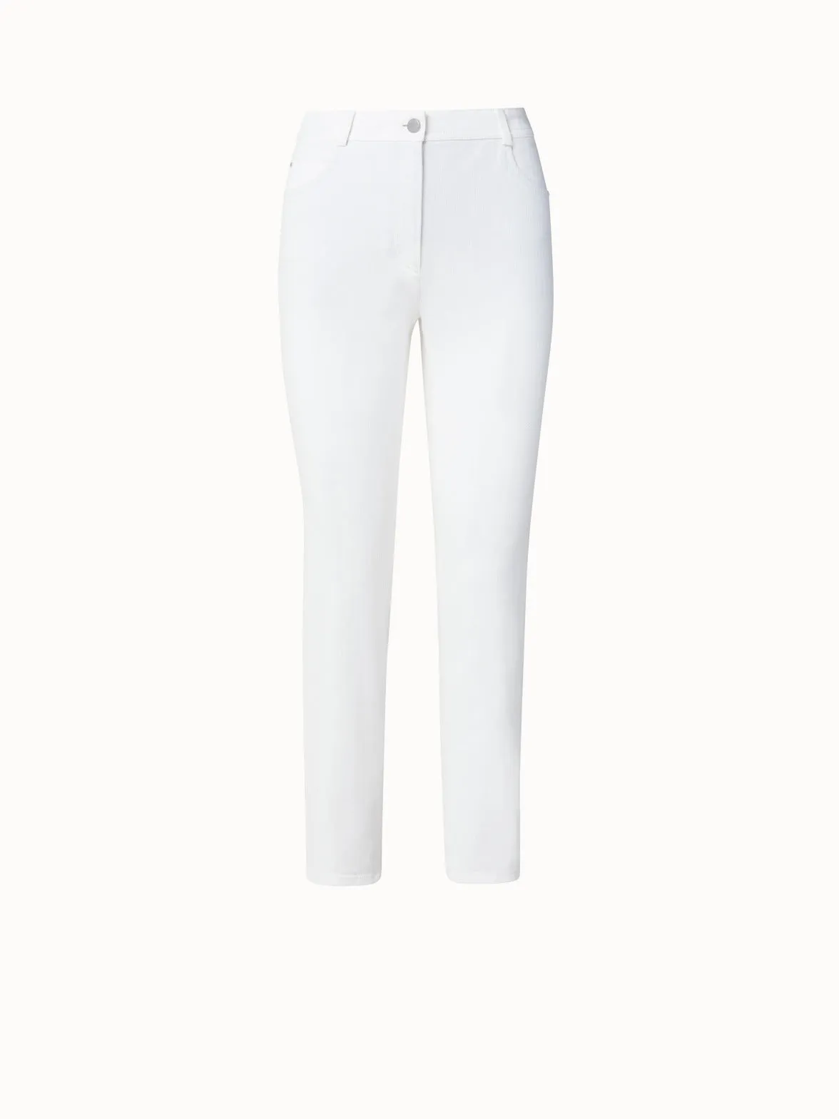 Slim Straight Cotton Denim Stretch Pants