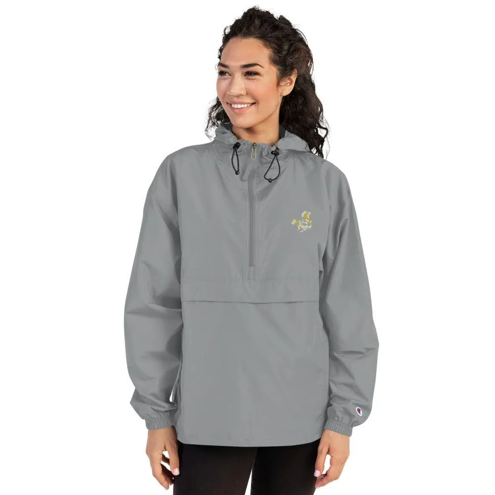 Squirrel Embroidered Champion Packable Jacket