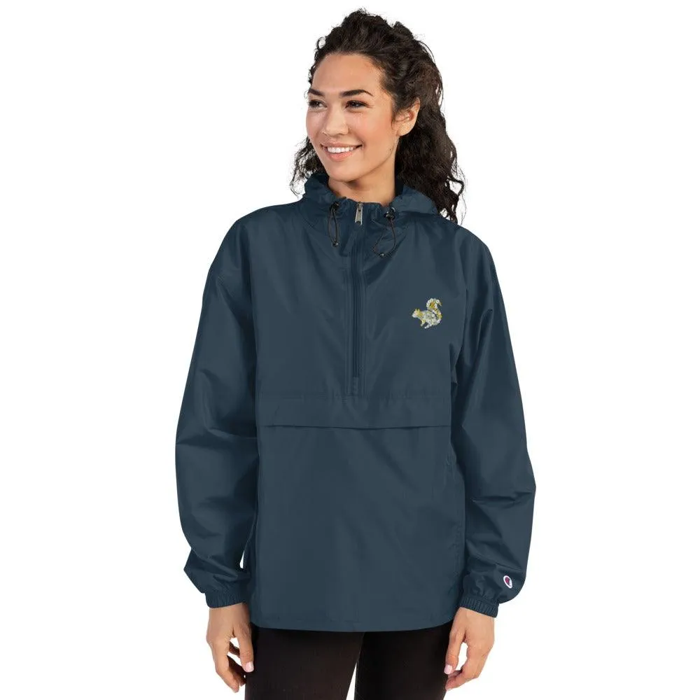 Squirrel Embroidered Champion Packable Jacket