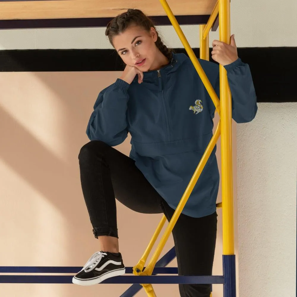 Squirrel Embroidered Champion Packable Jacket