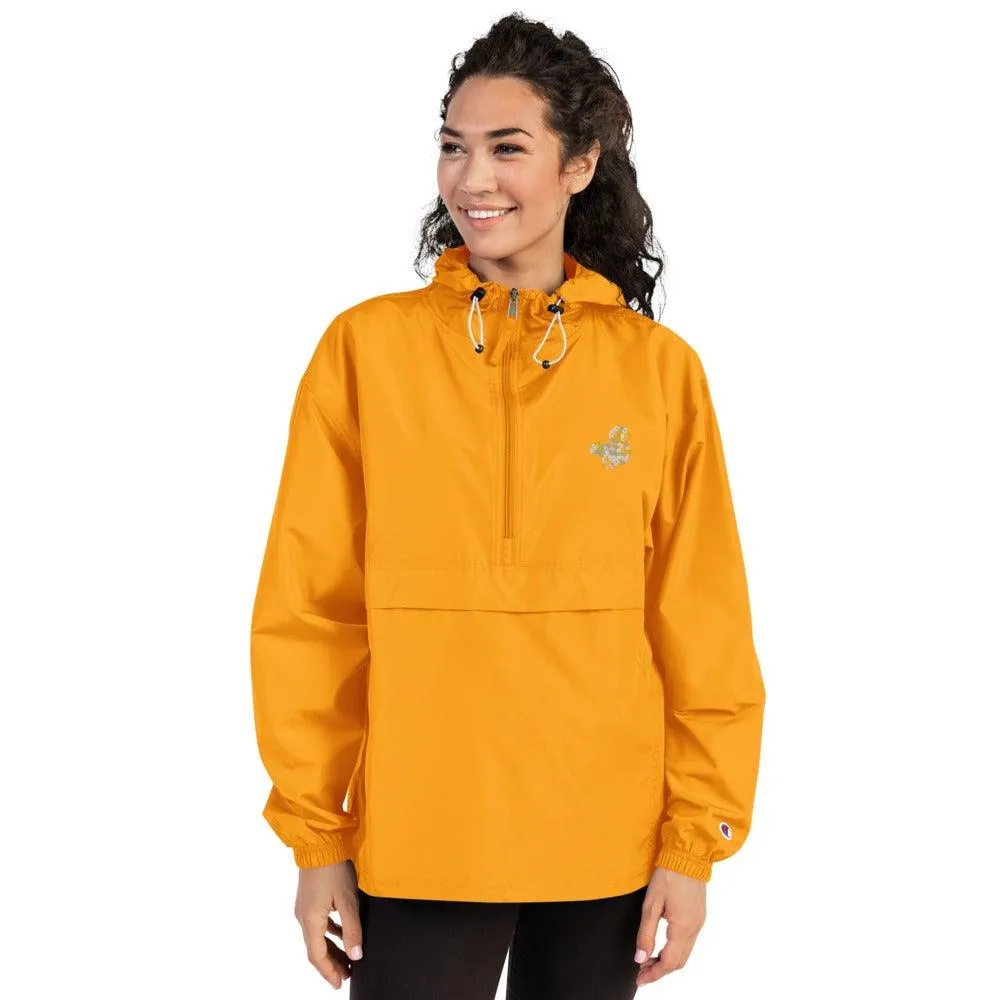 Squirrel Embroidered Champion Packable Jacket