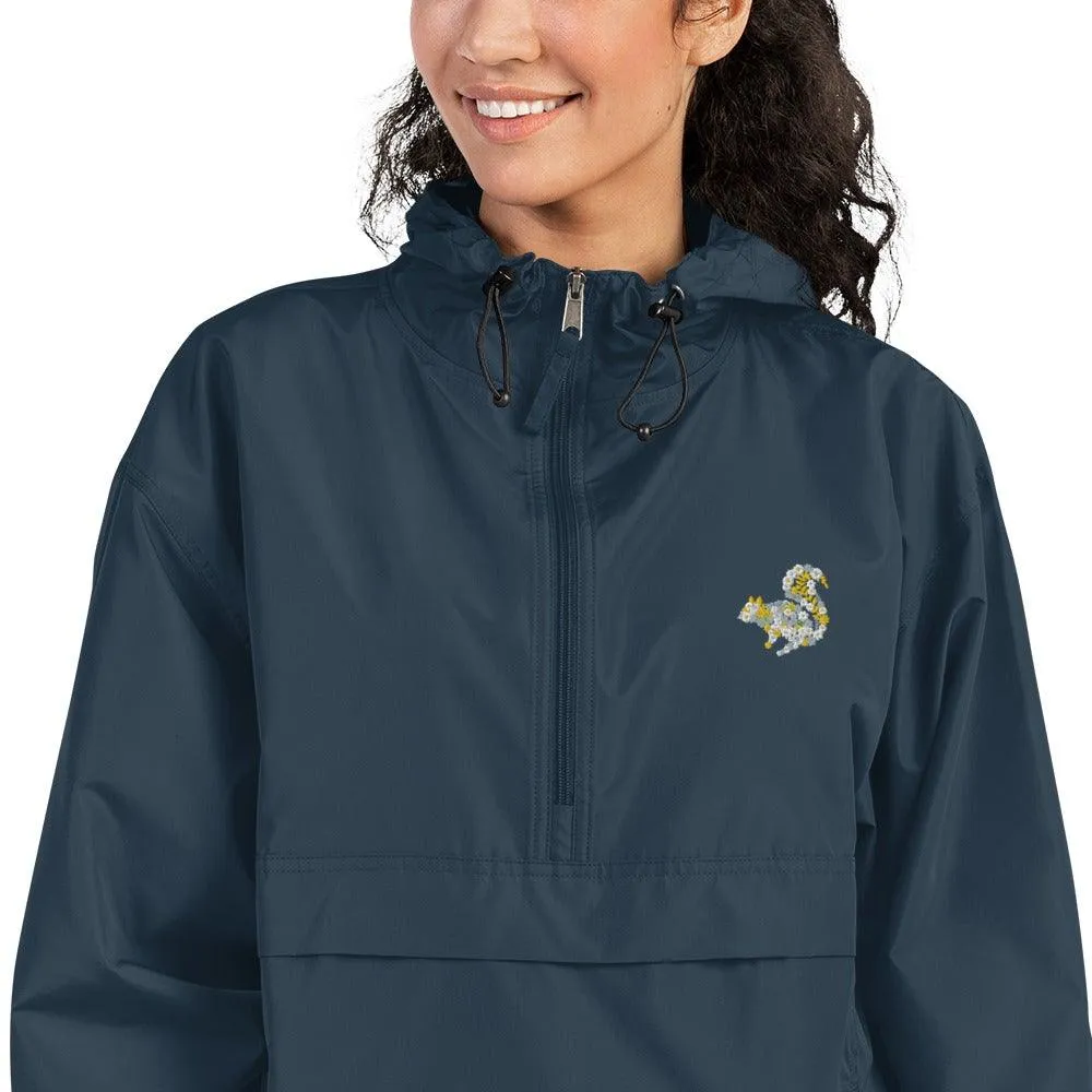 Squirrel Embroidered Champion Packable Jacket