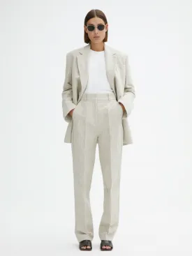 Tailored Linen Trouser: Light Sand Beige