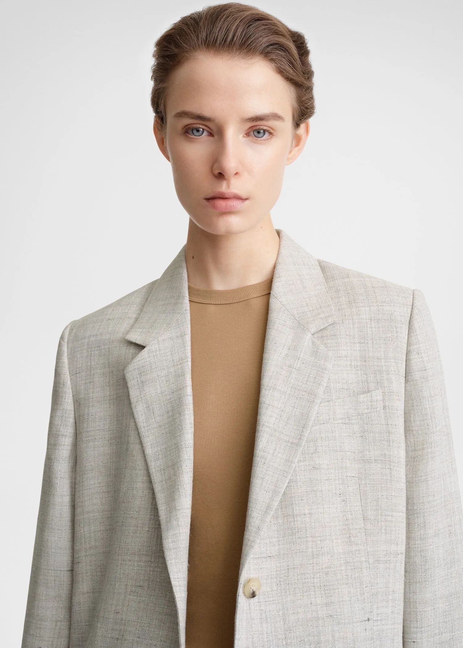 Tailored suit jacket oat melange