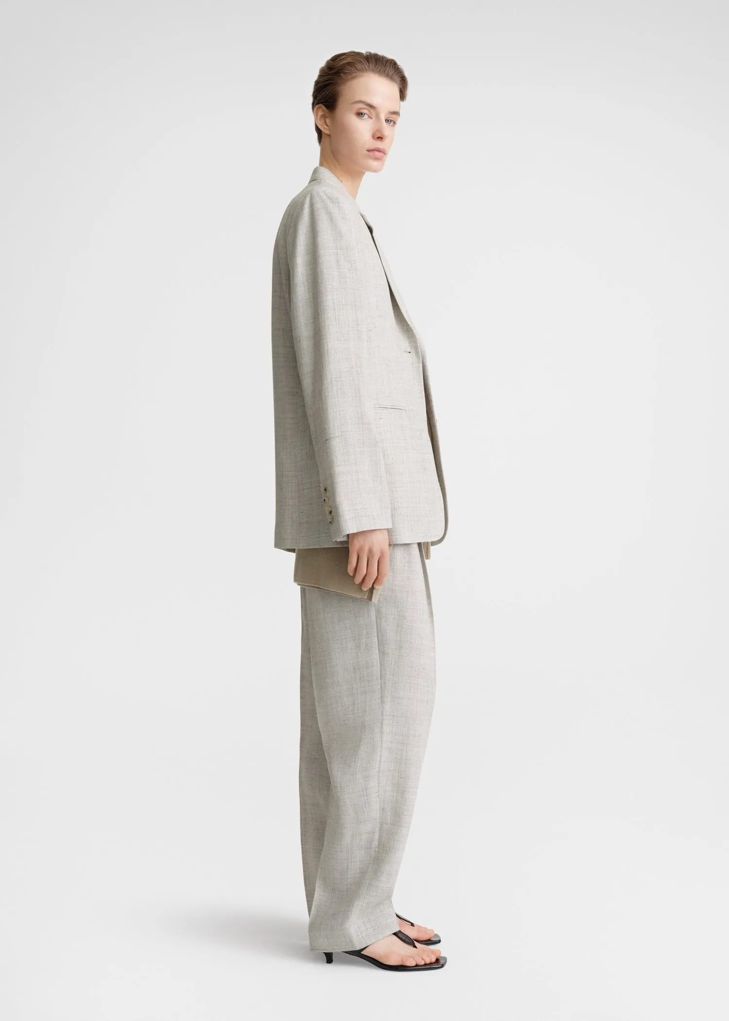 Tailored suit jacket oat melange