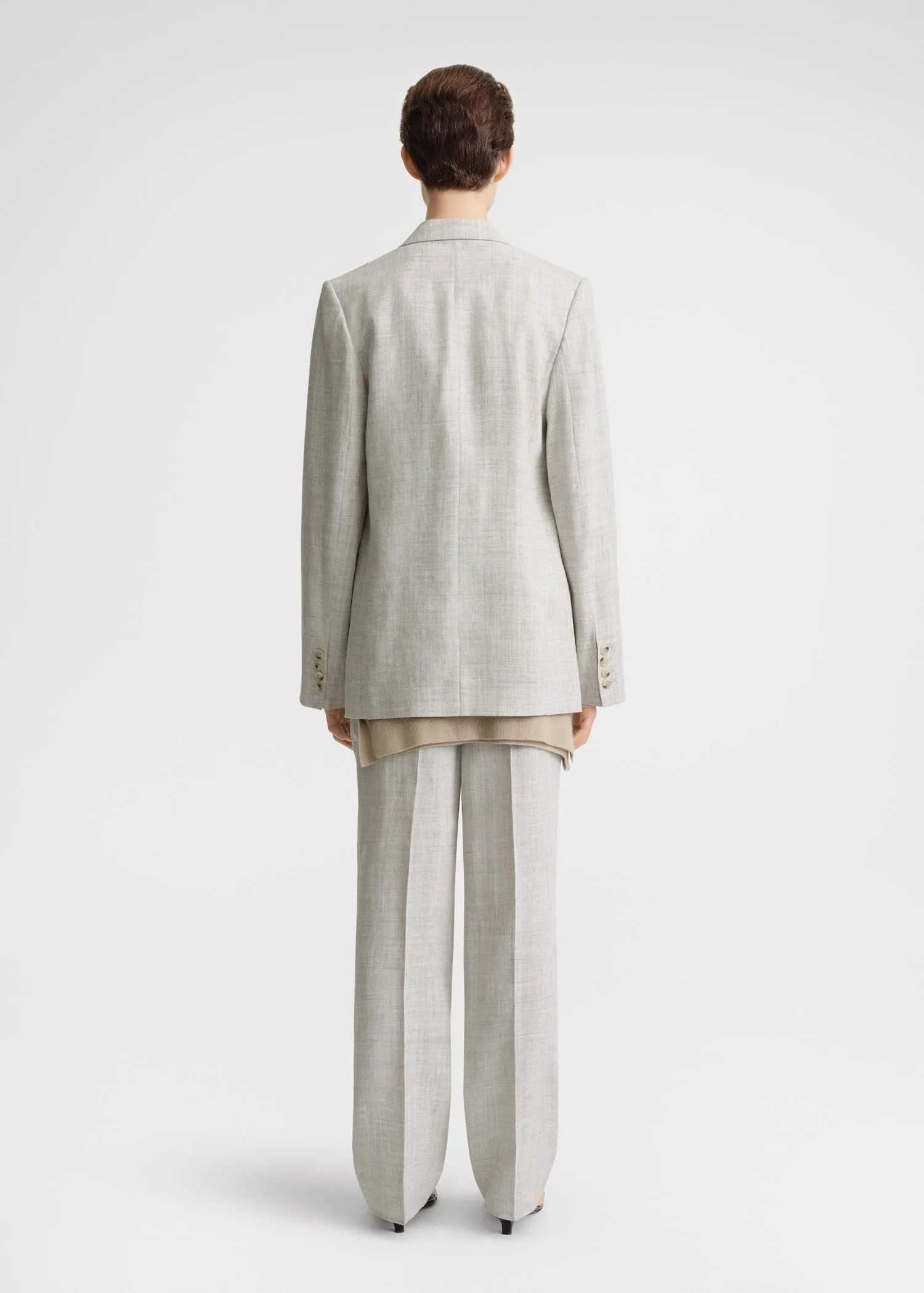 Tailored suit jacket oat melange