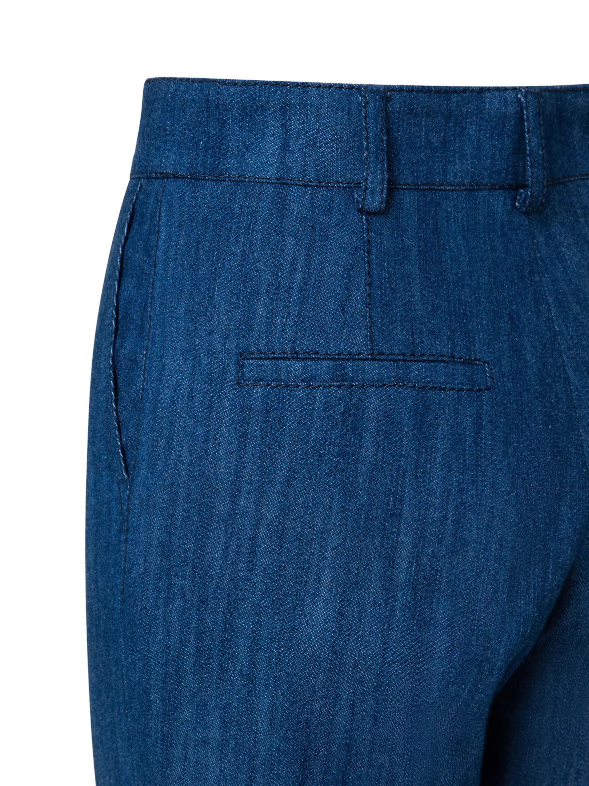 Tapered Cotton Denim Stretch Pants