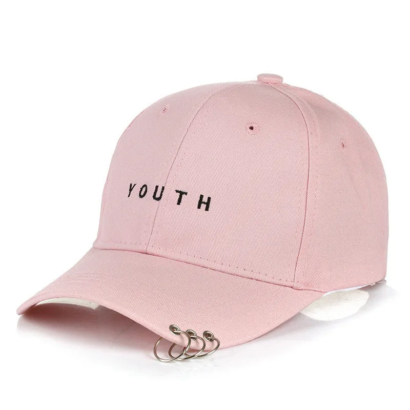 Unisex Letter Printed Solid Caps Men Women Ring Hip Hop Cotton baseball cap Snapback Hat