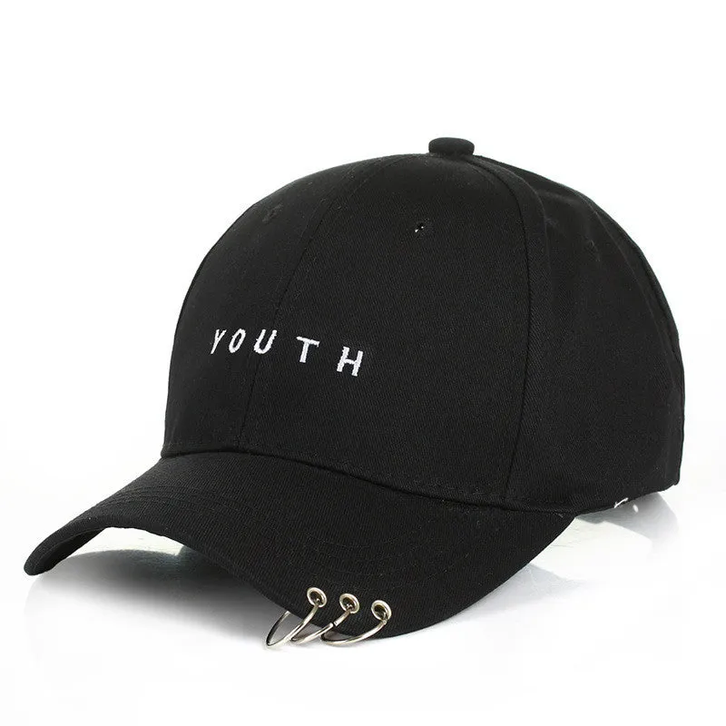 Unisex Letter Printed Solid Caps Men Women Ring Hip Hop Cotton baseball cap Snapback Hat