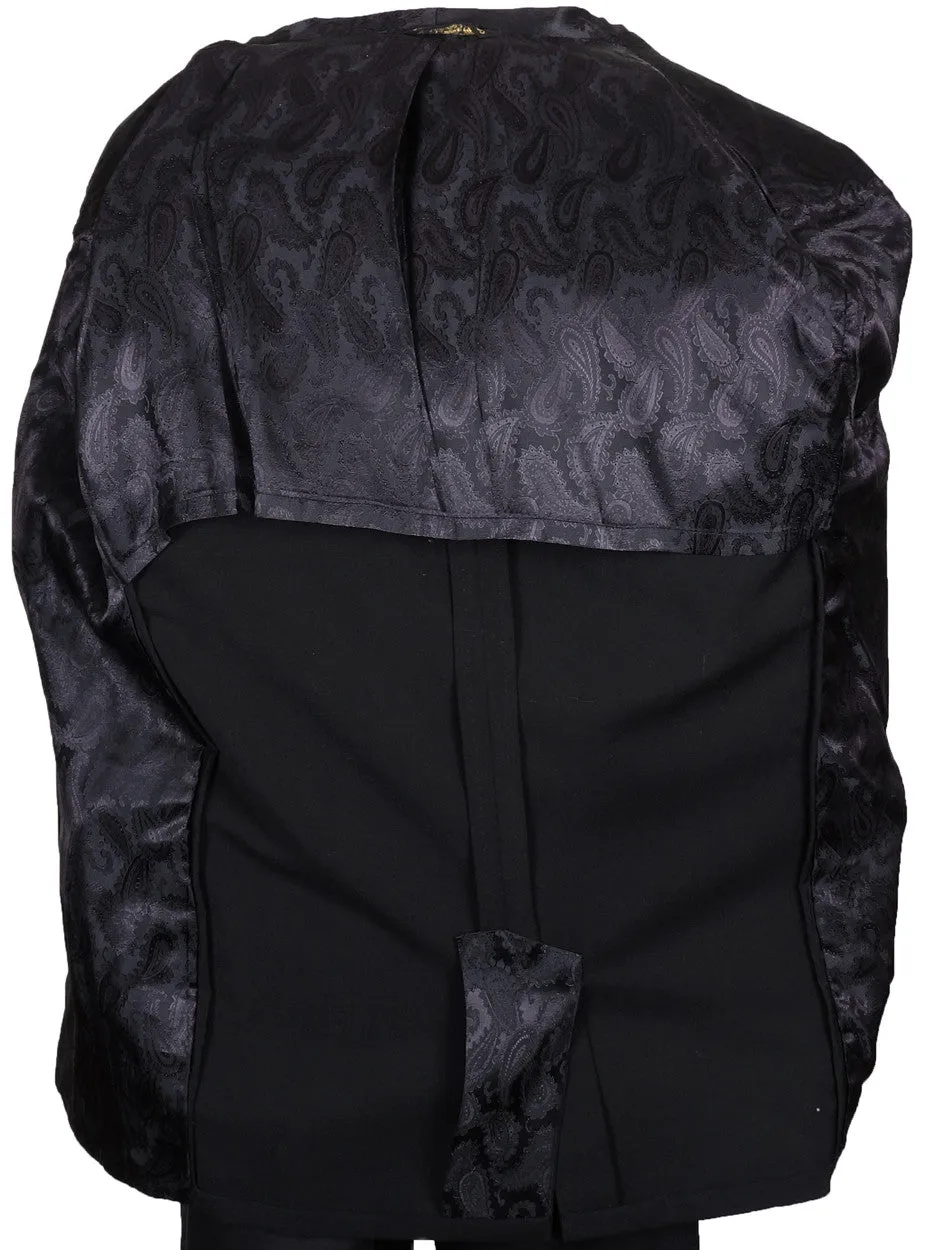 Vintage 1960s Tuxedo Jacket Brocade Satin Shawl Lapels Mens Size L