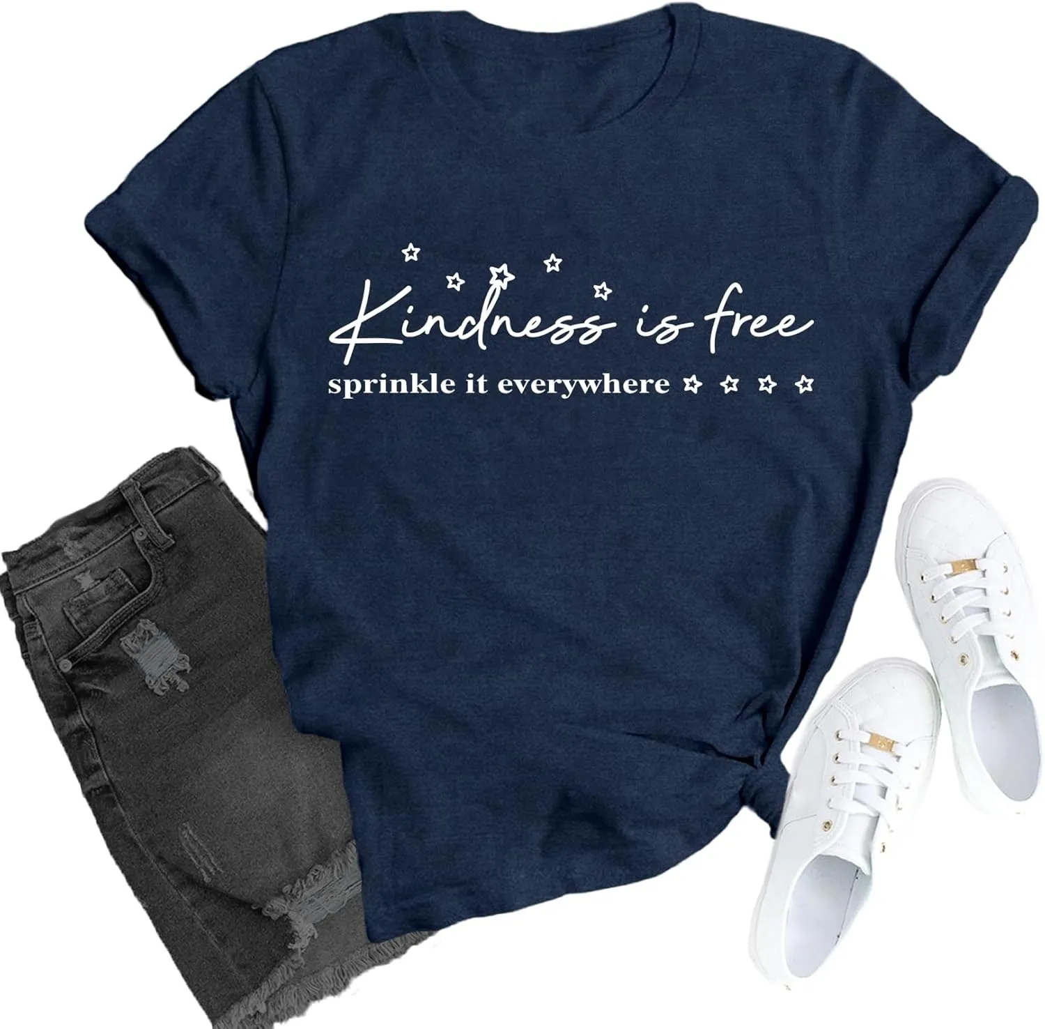 Women Be Kind Shirts Kindness is Free T-Shirts Inspirational Teacher Tee Tops