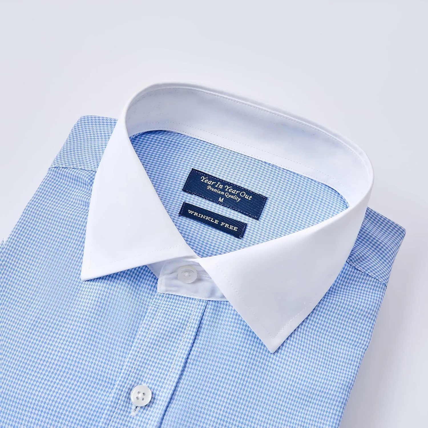 Year In Year Out French Cuff Wrinkle Free Dress Shirt for Men Regular Fit Long Sleeve Wrinkle Resistant Shirt