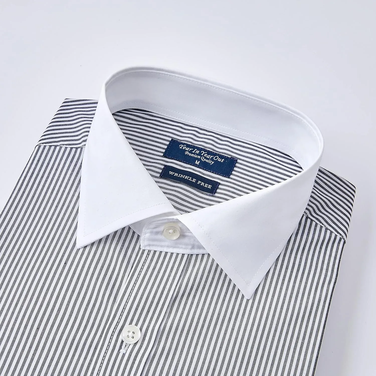 Year In Year Out French Cuff Wrinkle Free Dress Shirt for Men Regular Fit Long Sleeve Wrinkle Resistant Shirt
