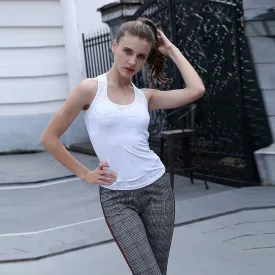 Z.E.E.B.R.A - Women 'White' Activewear Yoga Vest Solid Padded Running Fitness Tank Top ZR625