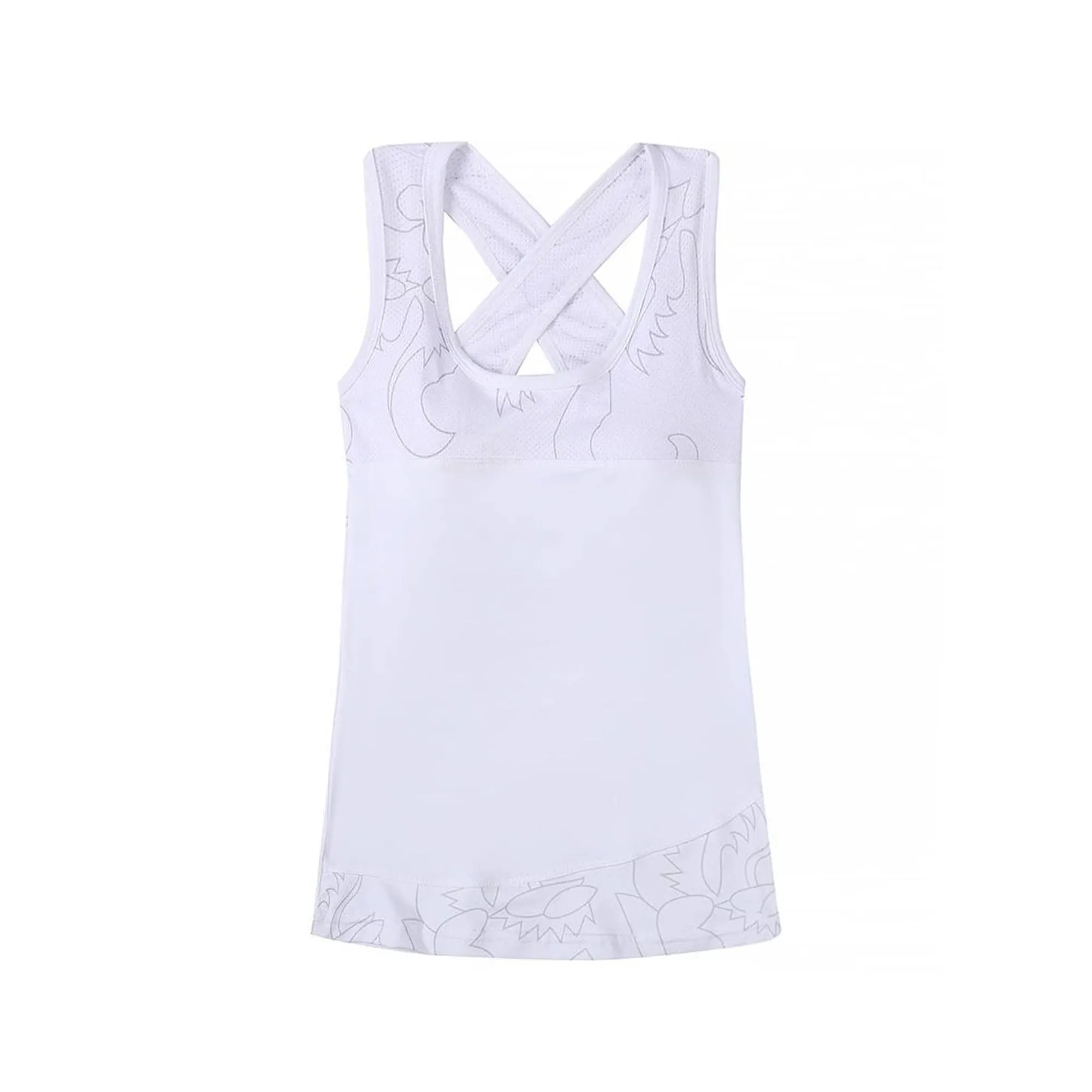 Z.E.E.B.R.A - Women 'White' Activewear Yoga Vest Solid Padded Running Fitness Tank Top ZR625